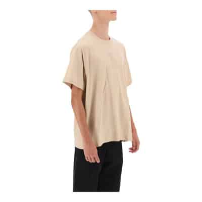 Oversized EKD Geborduurd T-Shirt Burberry , Beige , Heren