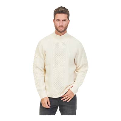 Oversized Gebreide Trui met Trechterhals Hugo Boss , White , Heren