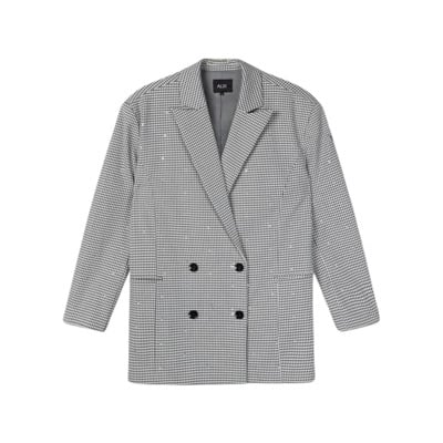 Oversized Mini Logo Blazer Alix The Label , Gray , Dames