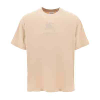 Oversized T-shirt met geborduurd EKD Burberry , Beige , Heren