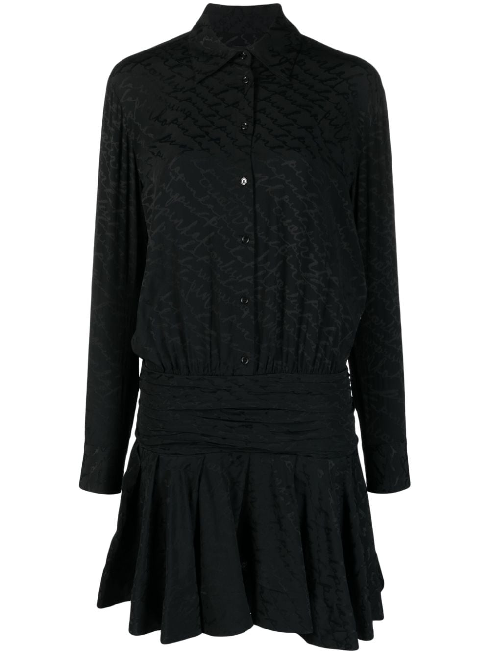 PINKO Blouse met logo jacquard - Zwart