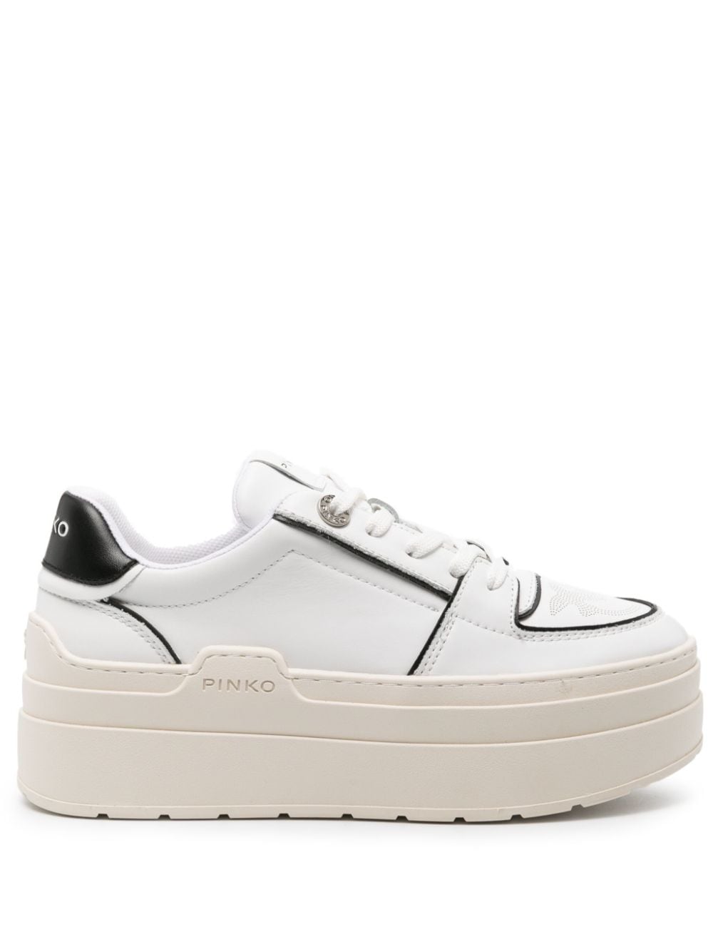 PINKO Greta tweekleurige sneakers met plateauzool - Wit