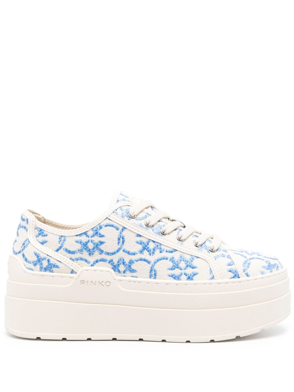 PINKO Love Birds sneakers met plateauzool - Beige