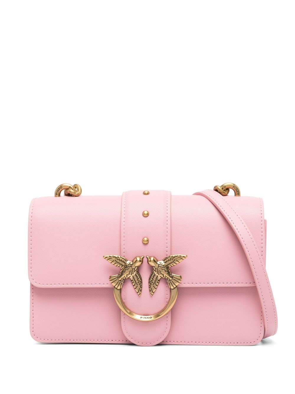 PINKO Love One leren tas - Roze