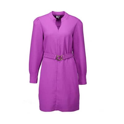 Paarse Gestructureerde Jurk met Hoge Hals en Rits Dante 6 , Purple , Dames