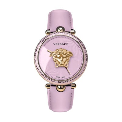 Palazzo Empire Leren Horloge Roze Versace , Pink , Dames