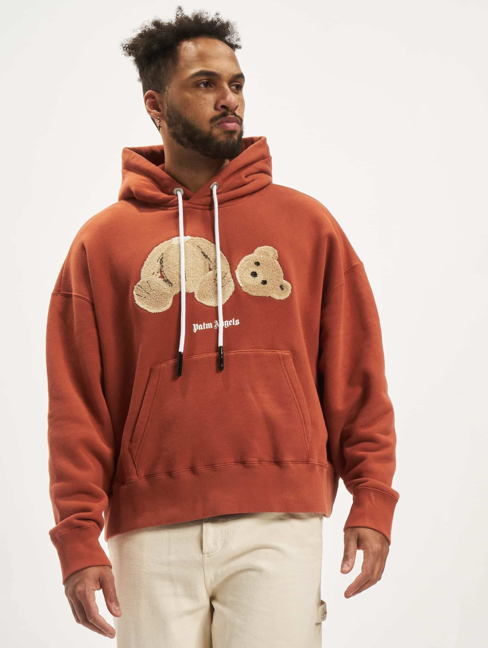 Palm Angels Bear Hoodie Mannen op kleur rood, Maat M