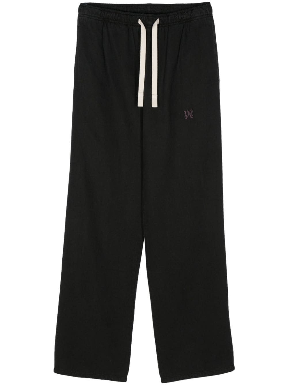 Palm Angels Broek met geborduurd monogram - Zwart