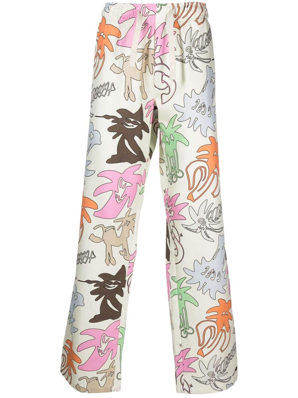 Palm Angels Broek met wijde pijpen - Wit