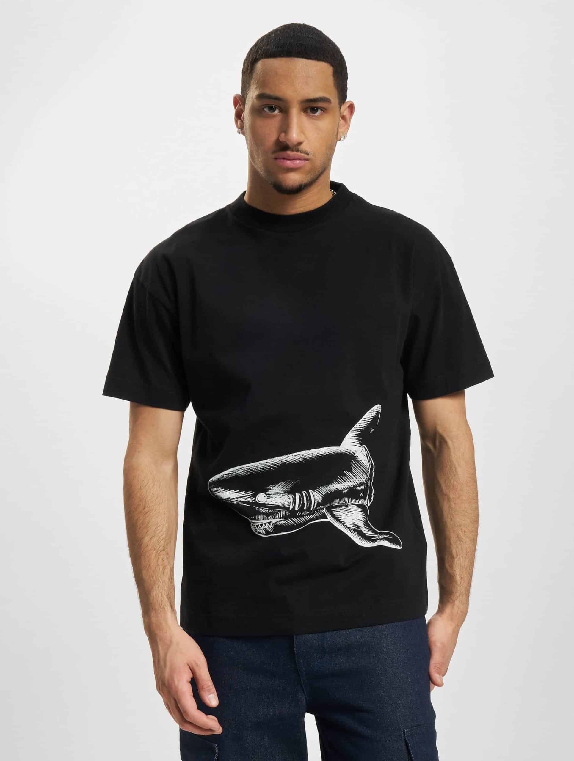 Palm Angels Broken Shark Classic T-Shirt Mannen op kleur zwart, Maat L