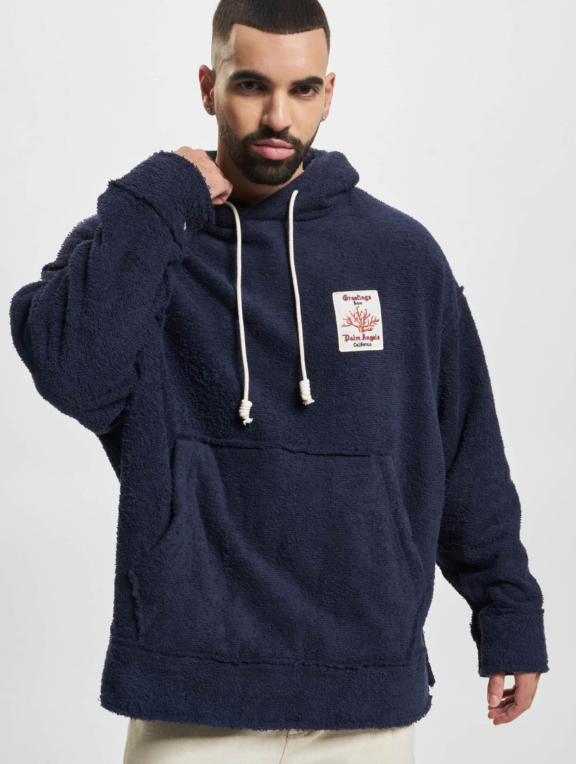 Palm Angels Hoody Mannen op kleur blauw, Maat L