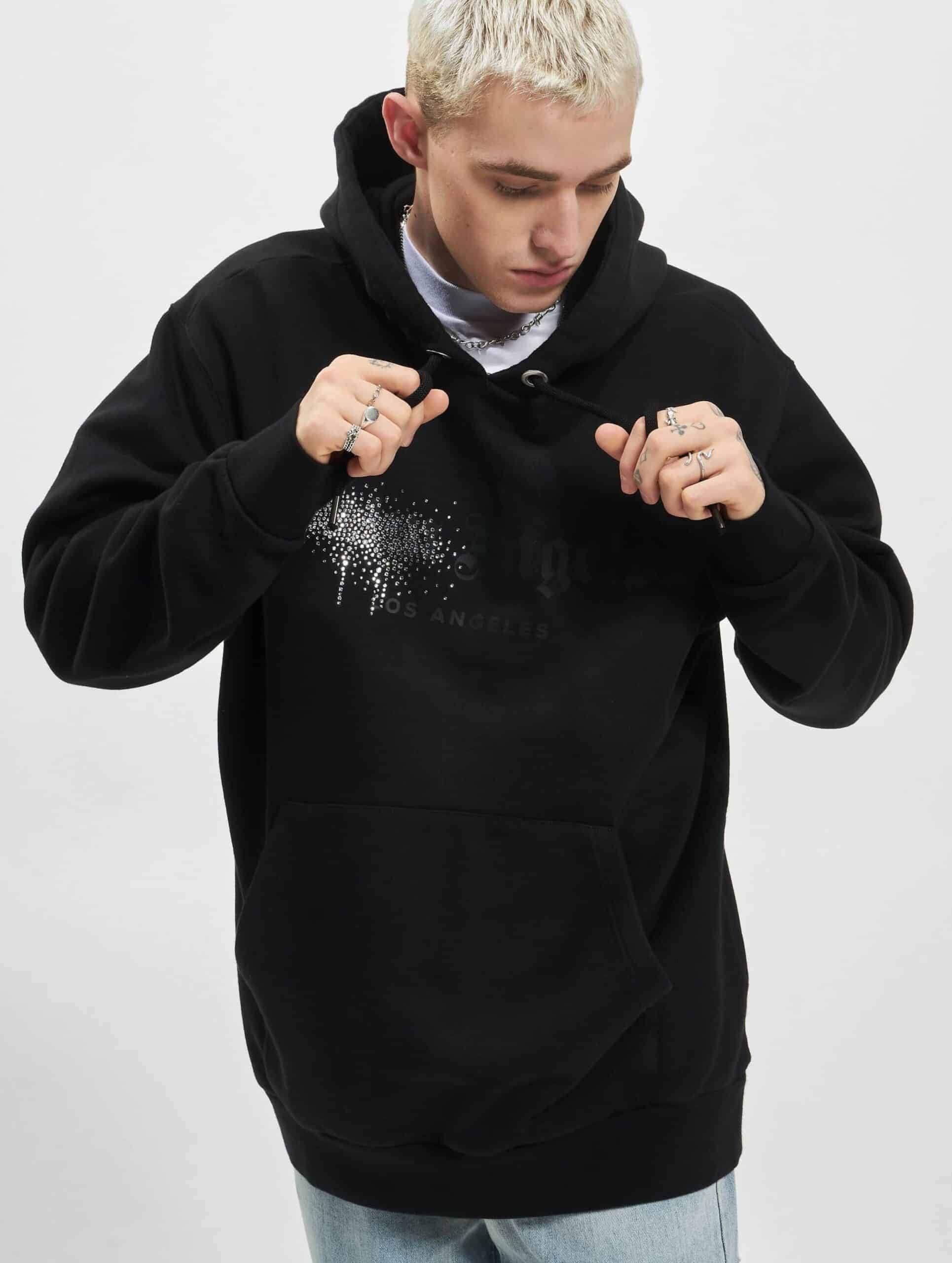 Palm Angels Los Angeles Hoodie Mannen op kleur zwart, Maat L