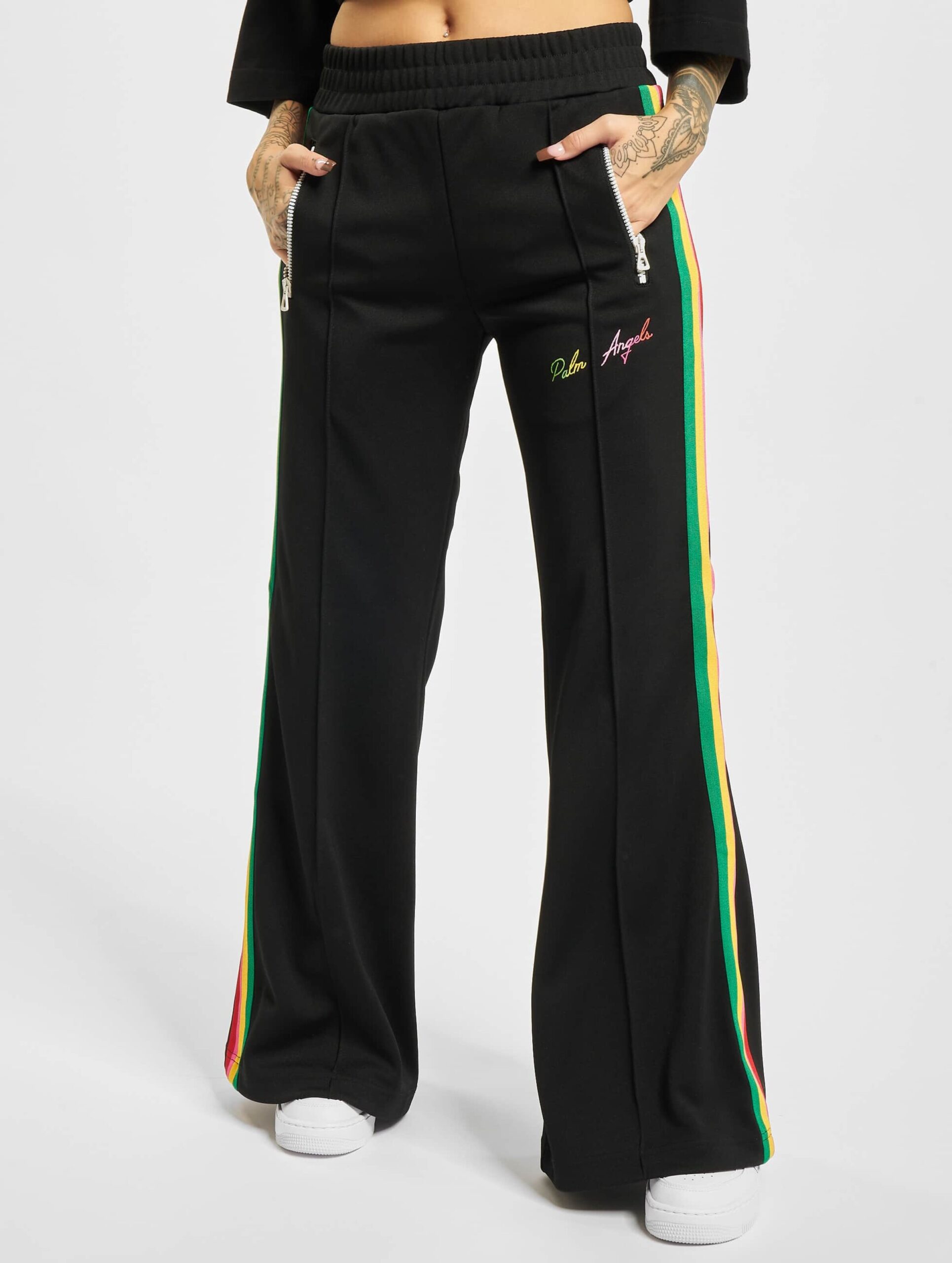 Palm Angels Miami Logo Wide Sweat Pant Vrouwen op kleur zwart, Maat XS