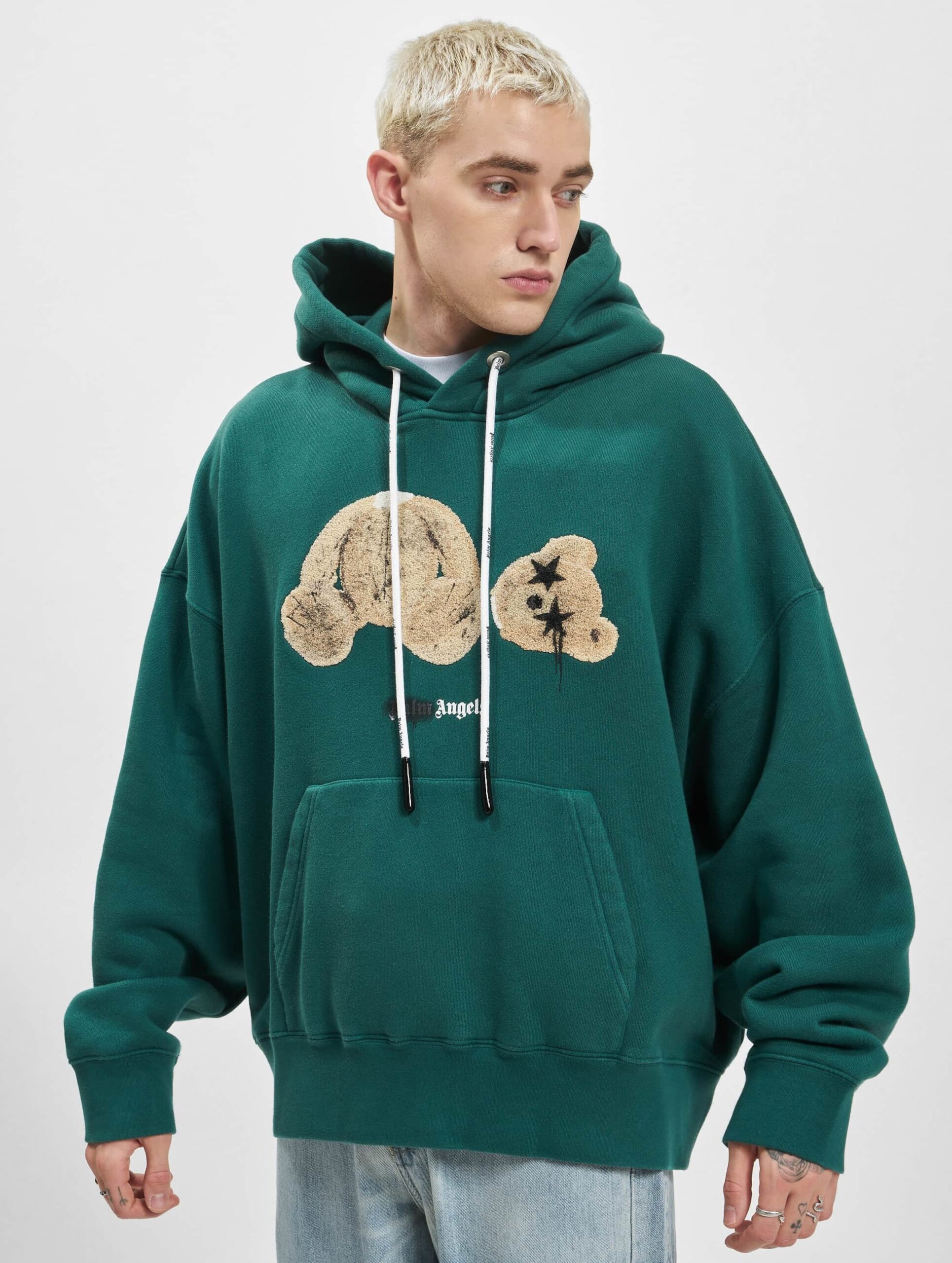 Palm Angels Spray Hoodie Mannen op kleur groen, Maat L