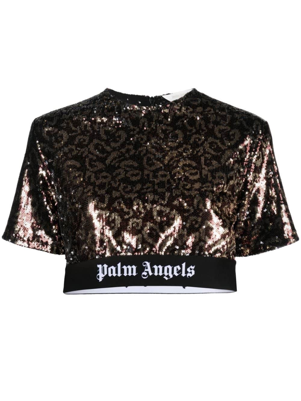 Palm Angels Top verfraaid met pailletten - Bruin