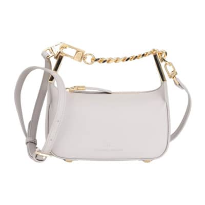 Parel Grijs Camera Tas met Metalen Klem Elisabetta Franchi , White , Dames