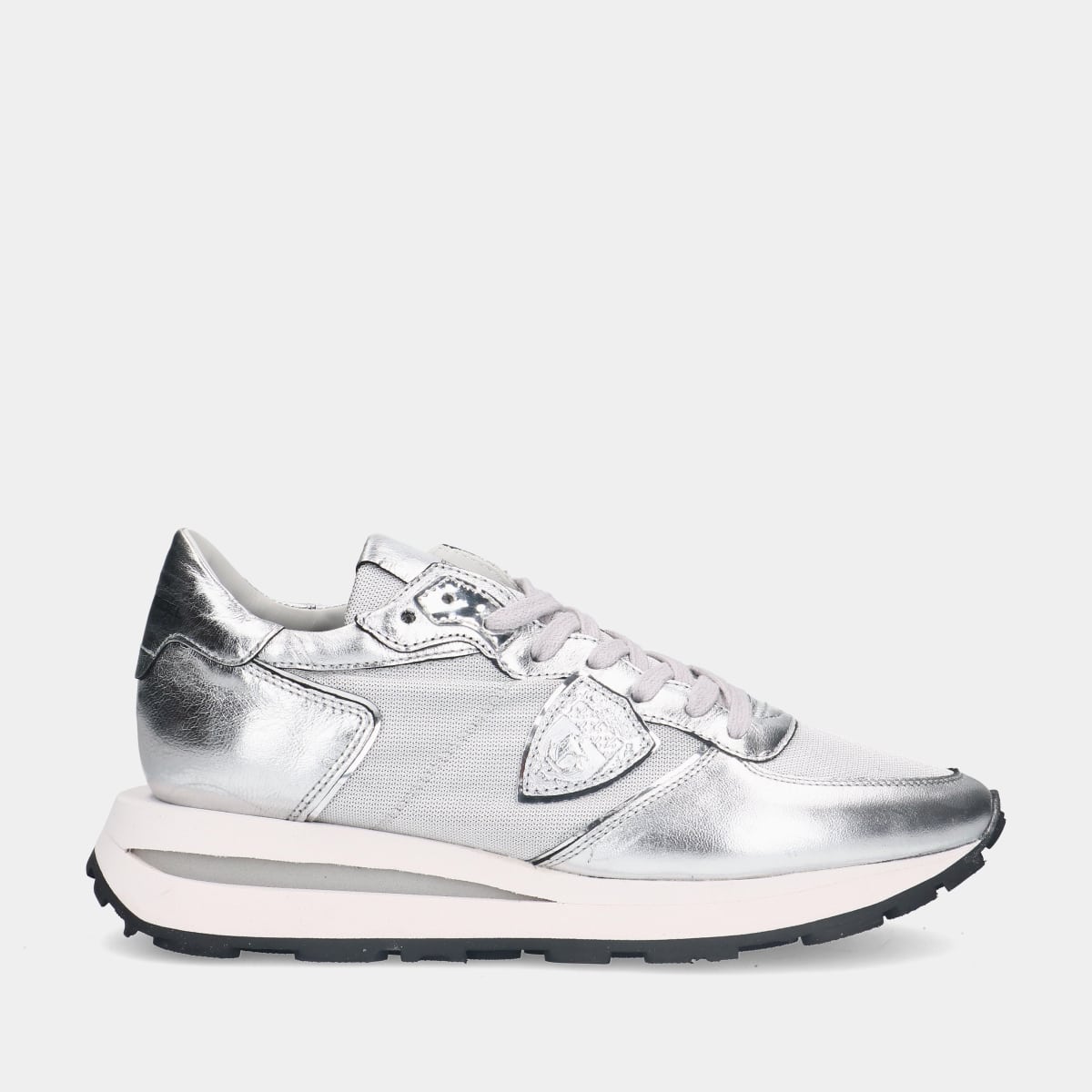 Philippe Model Tropez Haute low silver dames sneakers