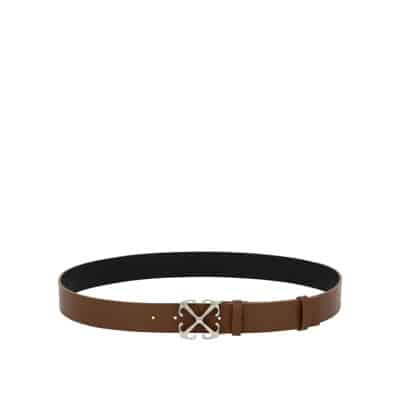 Pijl leren riem Off White , Brown , Dames