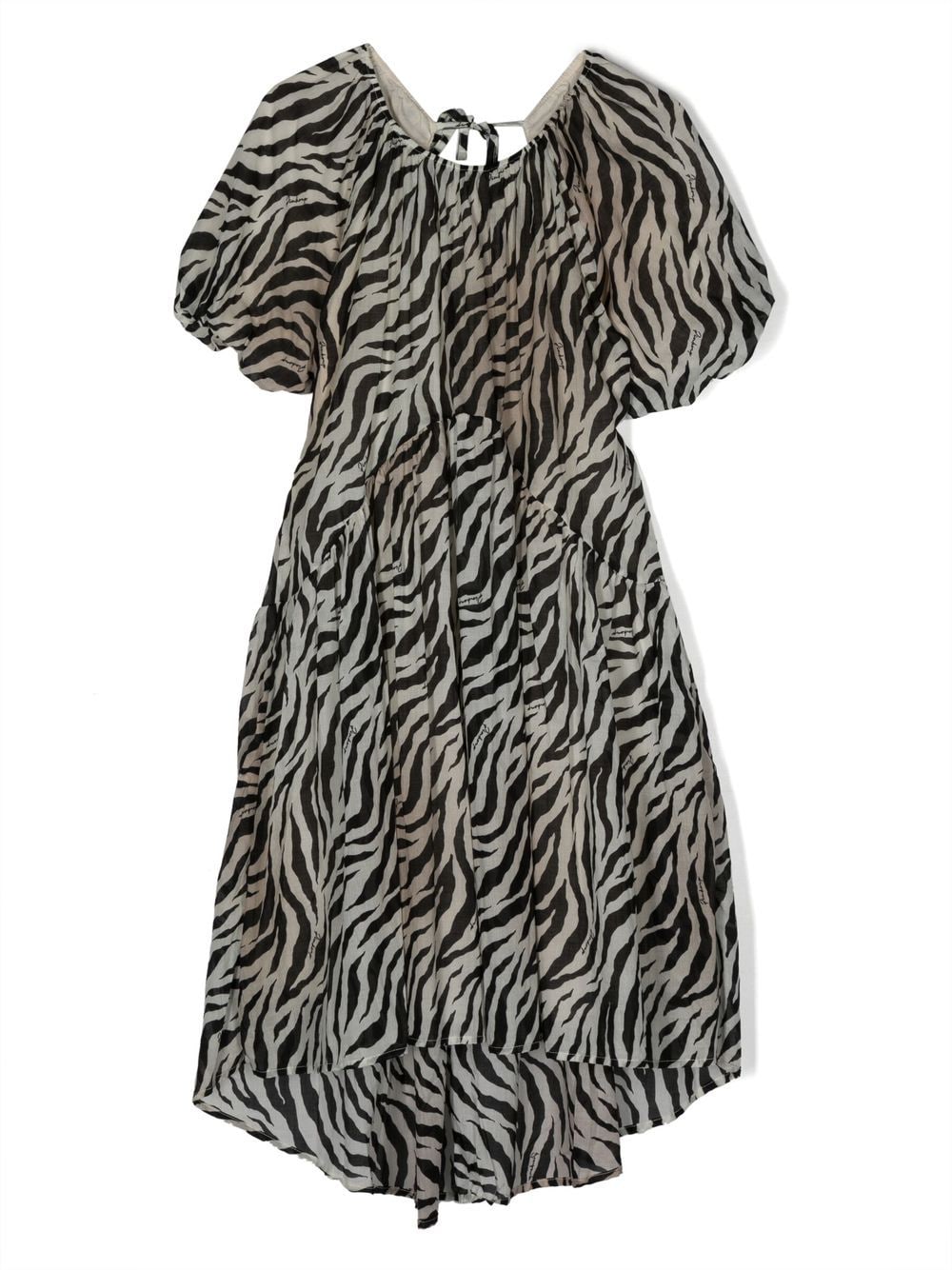 Pinko Kids Jurk met zebraprint - Zwart