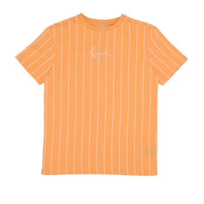 Pinstripe Orange/Off White T-Shirt Karl Kani , Orange , Dames