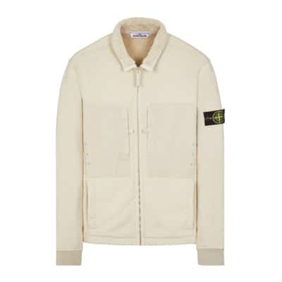 Plated Terry Fleece Track Top Stone Island , Beige , Heren