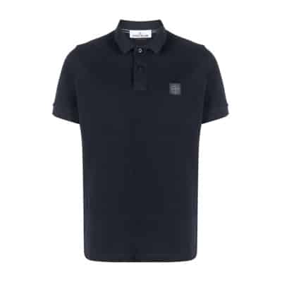 Polo MC Marino Patch Logo Stone Island , Blue , Heren