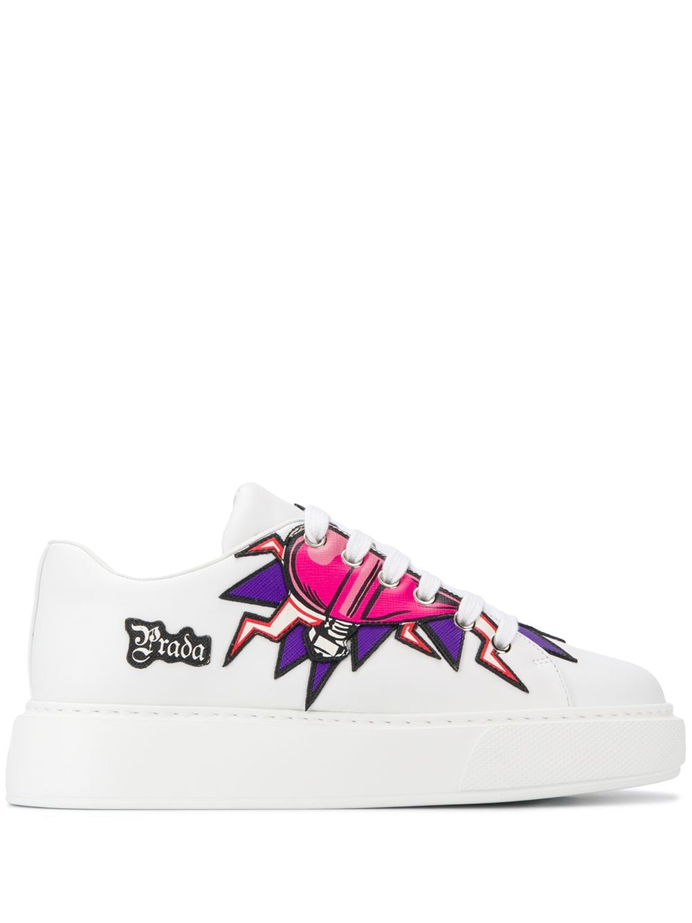 Prada Sneakers met plateauzool - Wit