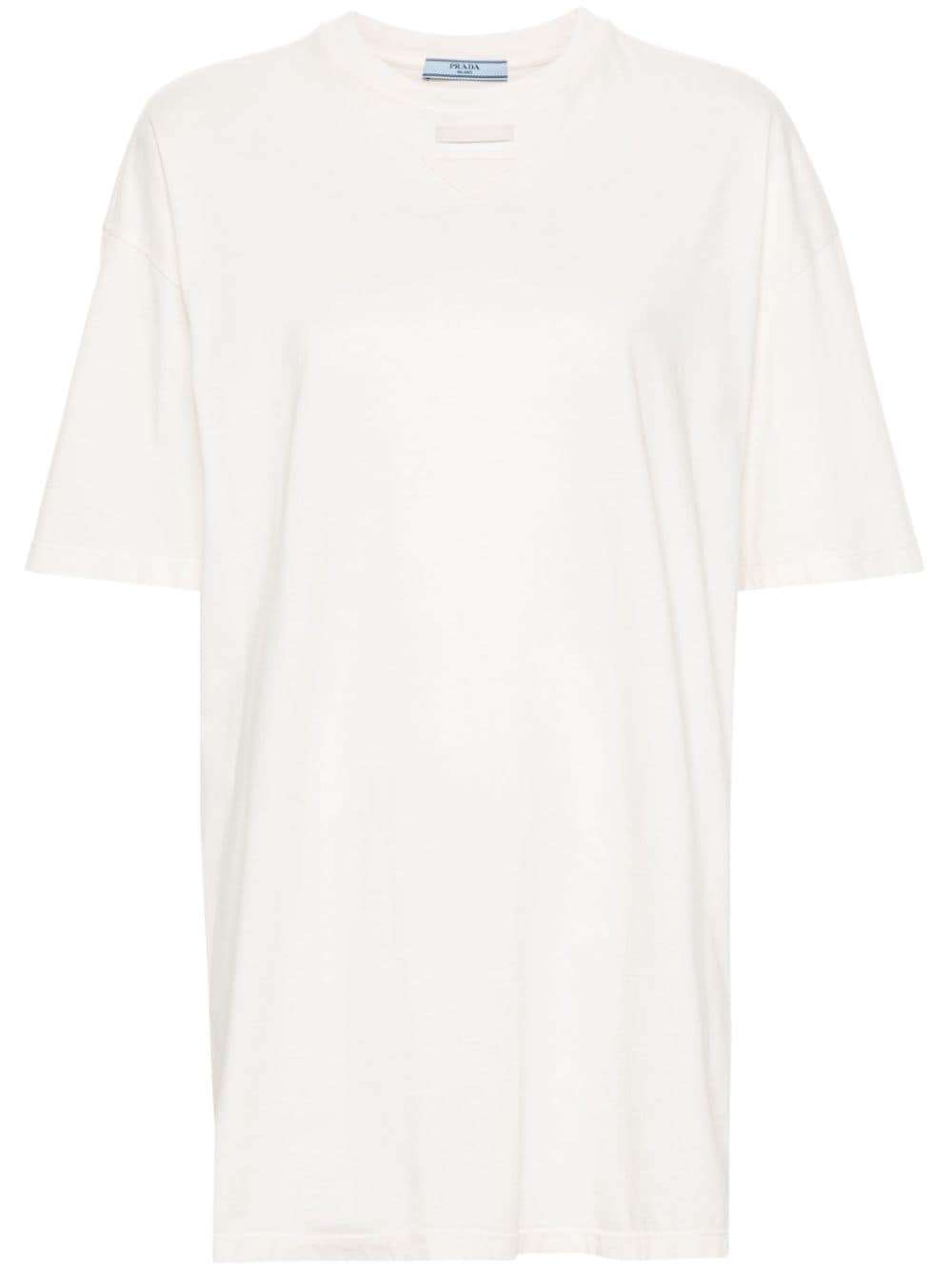 Prada T-shirt met logopatch - Beige