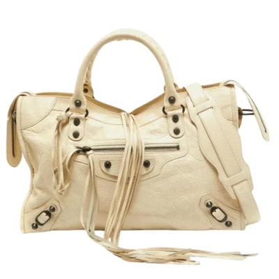 Pre-owned Leather balenciaga-bags Balenciaga Vintage , Beige , Dames