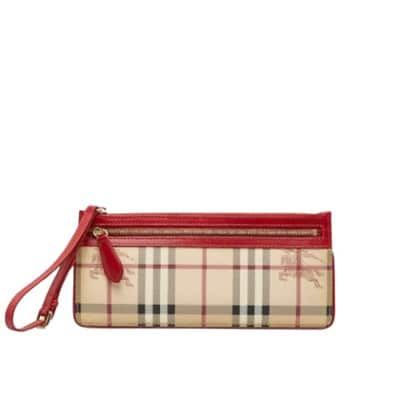 Pre-owned Leather clutches Burberry Vintage , Beige , Dames