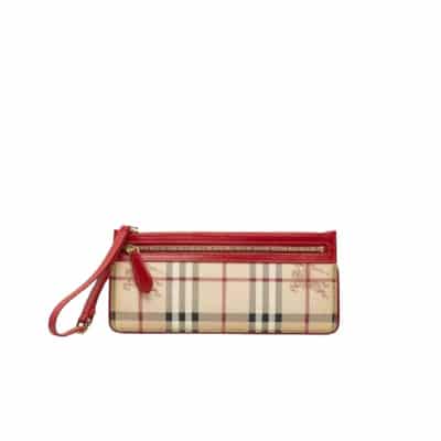 Pre-owned Leather pouches Burberry Vintage , Beige , Dames