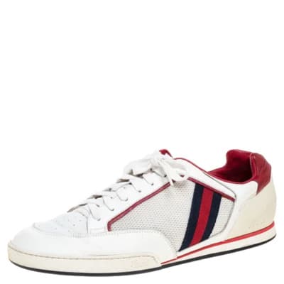 Pre-owned Leather sneakers Gucci Vintage , White , Dames