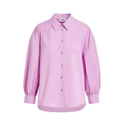 Puff Sleeve Button-Up Shirt Essentiel Antwerp , Purple , Dames