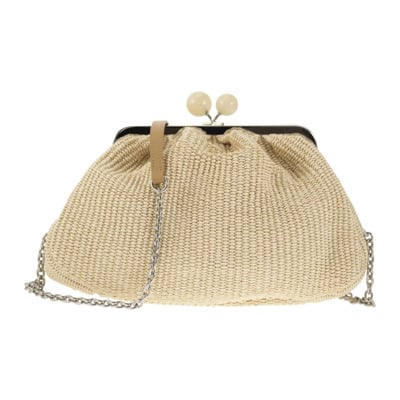 Raffia Effect Crystal Clutch Tas Max Mara Weekend , Beige , Dames