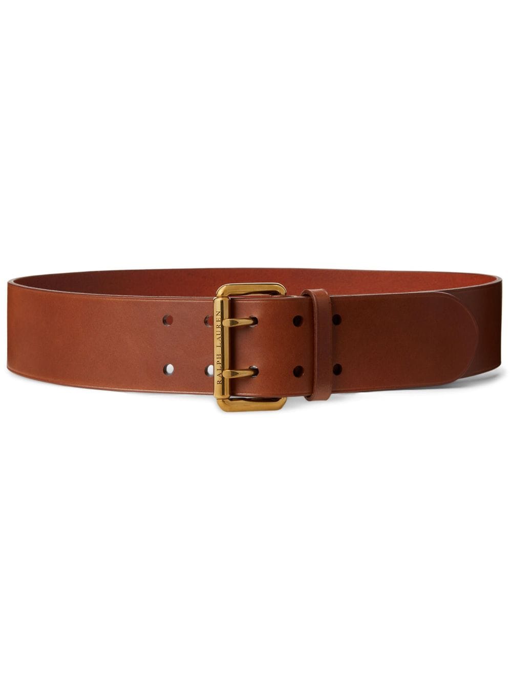 Ralph Lauren Collection Riem met gegraveerd logo - Bruin