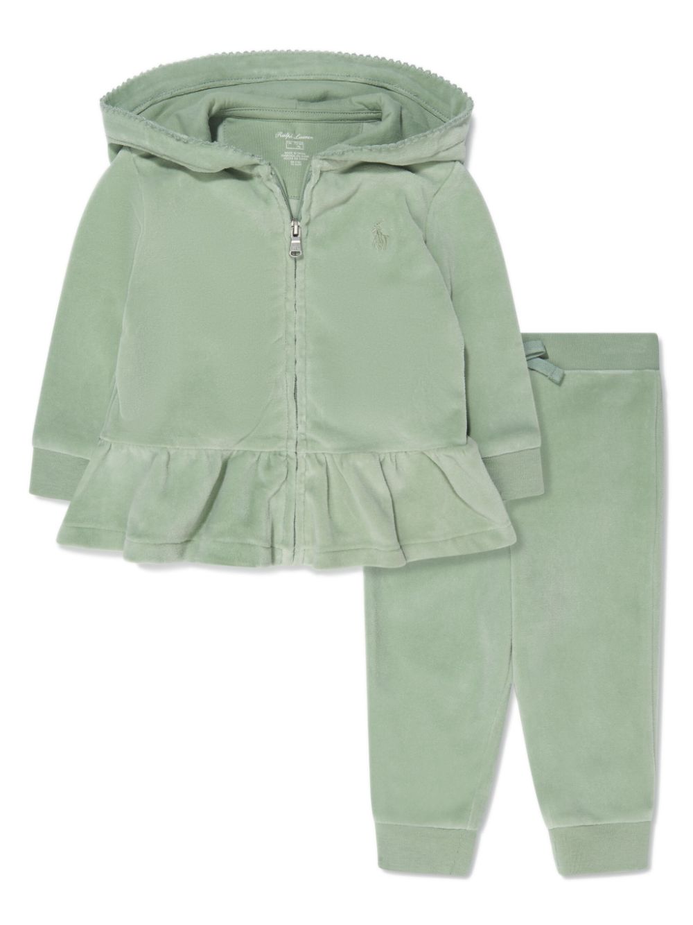 Ralph Lauren Kids Fluwelen trainingspak - Groen