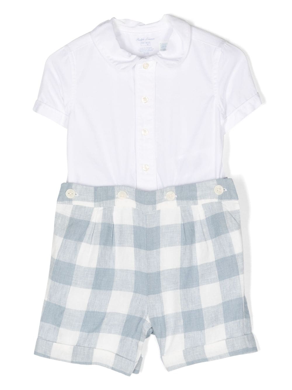 Ralph Lauren Kids Shirt en shorts met gingham ruit - Blauw