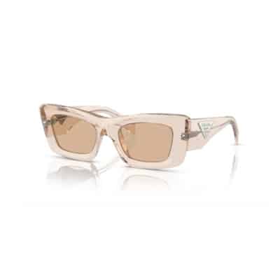 Rechthoekige zonnebril in kristal beige Prada , Beige , Unisex