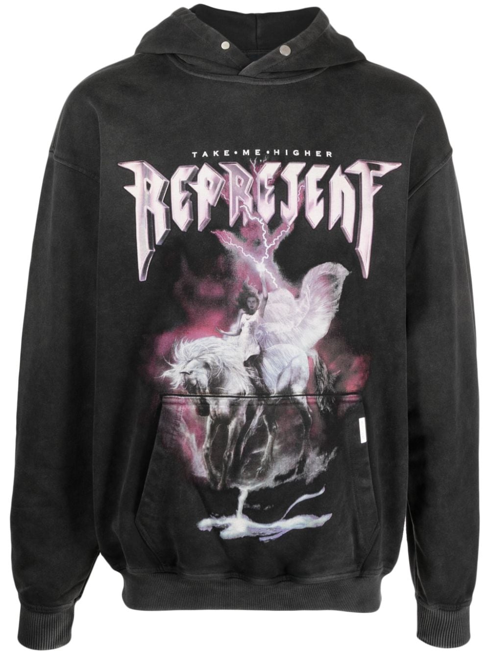 Represent Hoodie met tekst - Grijs