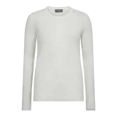 Rib Crewneck Knit Strik 156320 Sea Salt MOS Mosh , White , Dames