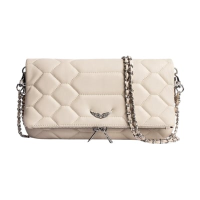 Rock Gewatteerde Handtas met Slangenhuid Effect Zadig & Voltaire , Beige , Dames