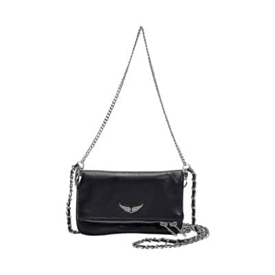 Rock Nano Hobo Tas - Zwart Leer Zadig & Voltaire , Black , Dames