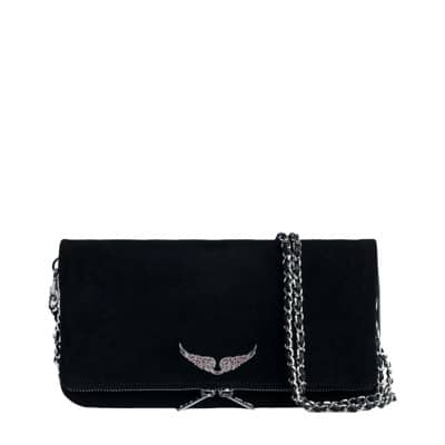 Rock Suede Party Clutch Zadig & Voltaire , Black , Dames