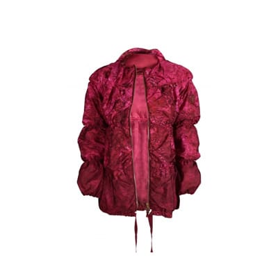 Rode Gestippelde Jas met Ritssluiting Moncler , Red , Dames