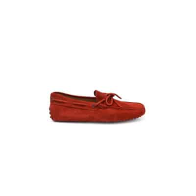 Rode suède loafers met sleehak Tod's , Red , Heren