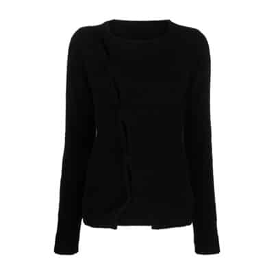 Ronde hals gebreide kleding met asymmetrische zwarte cardigan Jacquemus , Black , Dames