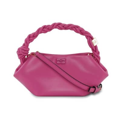 Roze Hexagonale Leren Bou Tas Ganni , Pink , Dames