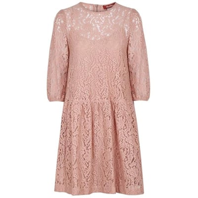 Roze kanten jurk met zijden onderjurk Max Mara , Pink , Dames