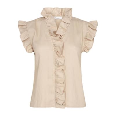 Ruche Top Blouse in Bone Co'Couture , Beige , Dames