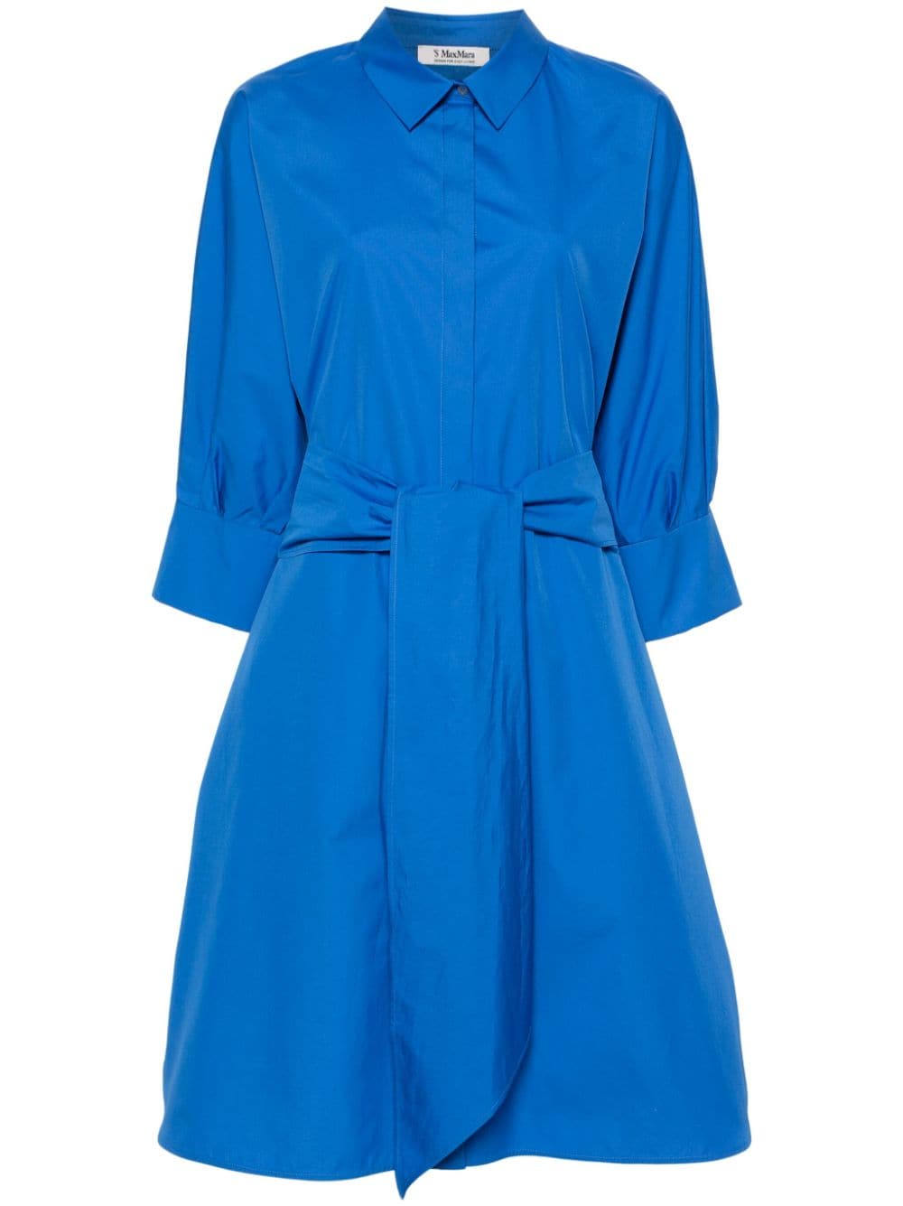 'S Max Mara Popeline midi-jurk - Blauw